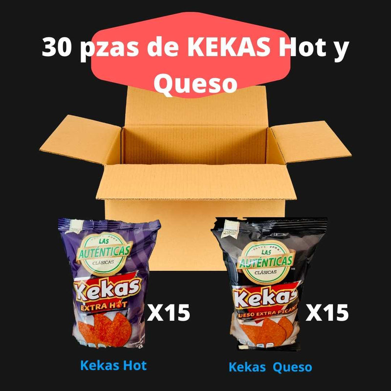 Caja de Kekas Hot y Queso 30 pzas